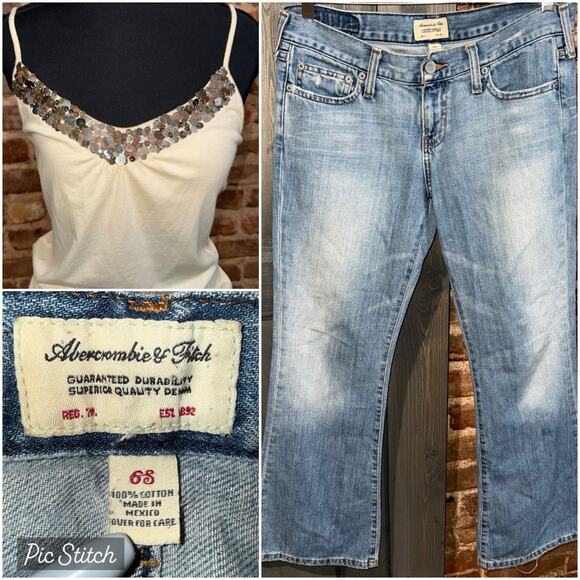 Abercrombie & Fitch Denim - *Abercrombie & Fitch Y2K Jean & Top 2 Pc Bundle* Sz 6 32x30 & M Tank EUC Curated